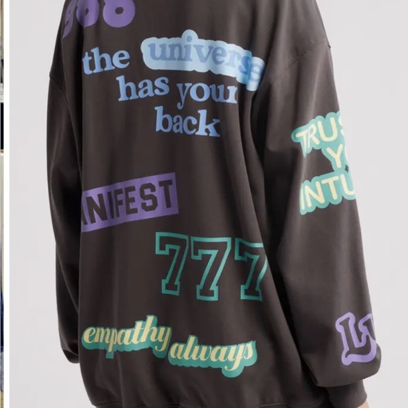 The Mayfair Group Affirmations French Terry Sweatshirt Womens M/L  Graphic New - Picture 2 of 2